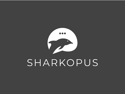 SHARKOPUS Logo app icon brand identity branding business logo creative custom logo design graphic design illustration logo logo creation logo maker logomark massenger app logo massenger logo negetive space negetive space logo shark logo sharkopus vector