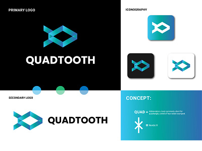 Quadtooth Modern Logo & Brand Identity Design bluetooth logo bluetooth logo redesign brand identity branding business logo creative logo custom logo graphic design icon designer identity designer illustration logo logo design logo designer logo inspiration minimalist logo modern logo redesign ui