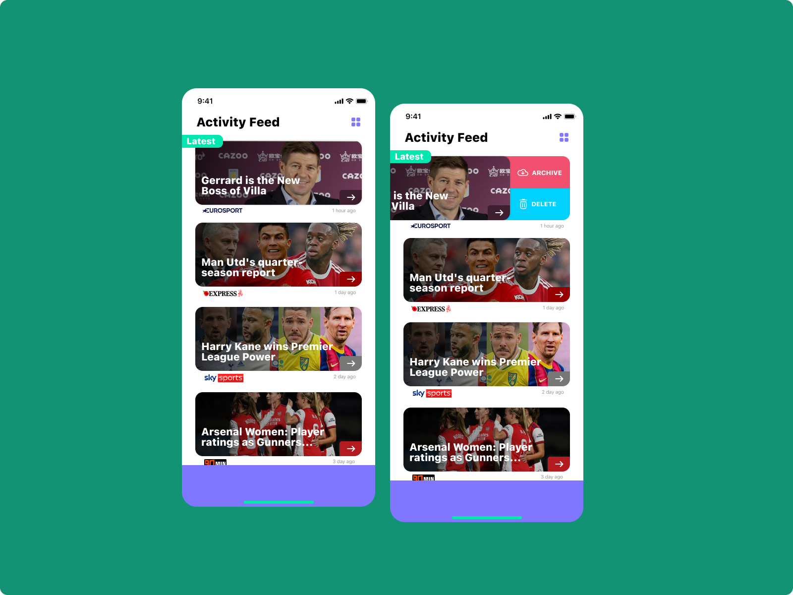 Activity Feed by Athyab Ameer on Dribbble