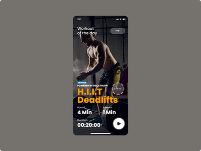 Workout of the Day 062 appdesign dailyui fitness ui ux workout