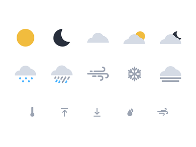 Wildcard Weather Icons cloud fog icons illustration moon rain sleet snow sun weather wildcard wind