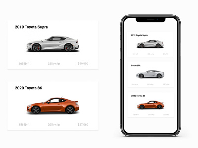 Cars and Cards cards cars design javascript json supercars ui