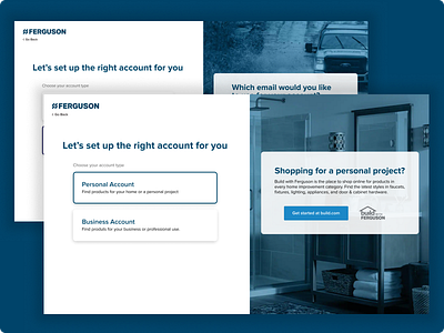 Ferguson - Account Set Up Concept b2b concept design layouts react