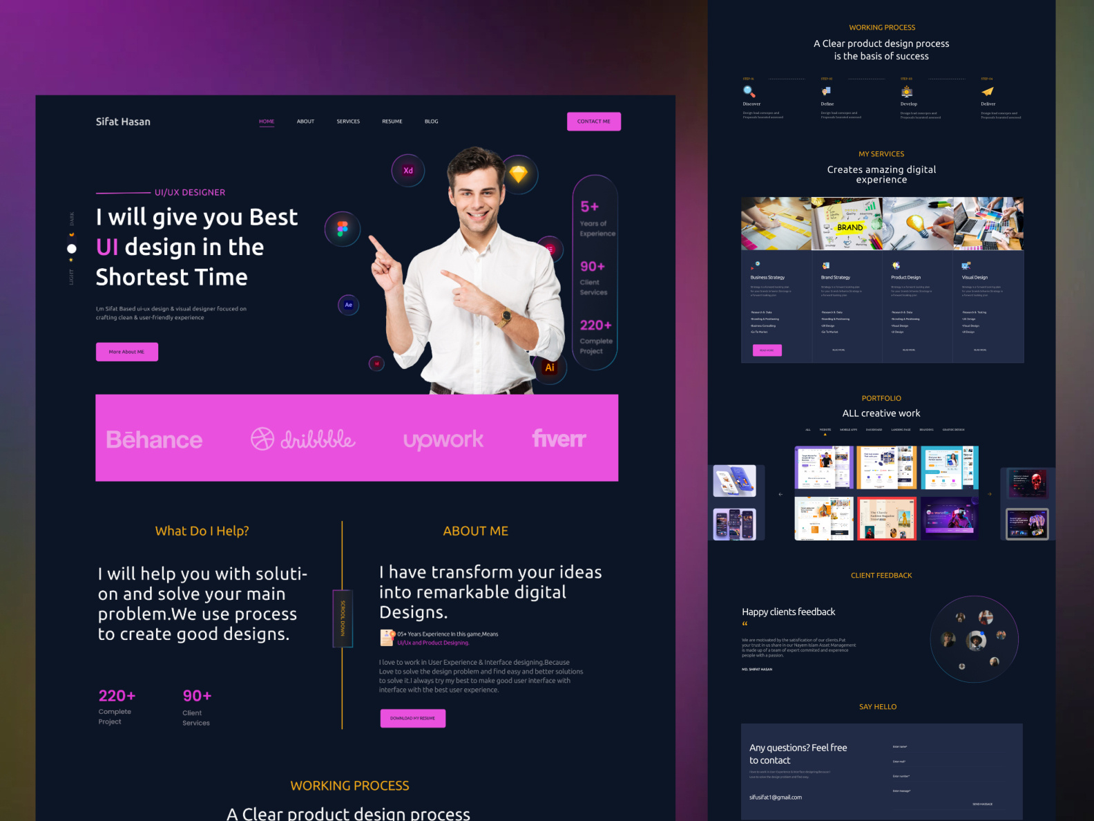 Ui/Ux Designer Personal Portfolio Web Landing Page by Sifat Hasan on