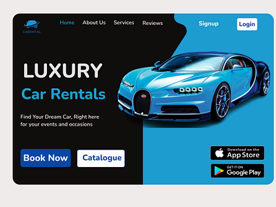 Car Rental Landing Page Design car design landing page rental ui ui design uiux ux design website