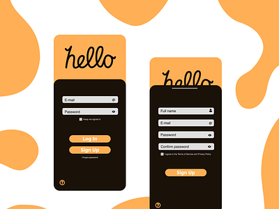 Daily UI: Sign Up Page app black challenge graphic design logo orange sign in sign up ui