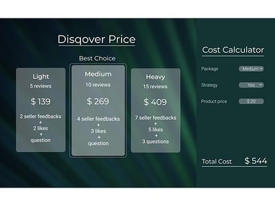 Daily UI: Calculator agency price calculator cost calculator daily ui green package price price calculator ui