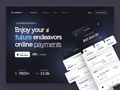 Online payment: hero header design