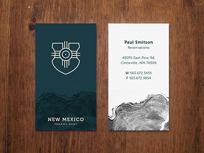 New Mexico Trophy Hunt Business Cards branding business cards logo new mexico target wood