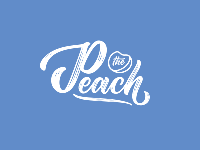 The Peach logo option blue branding grey logo peach