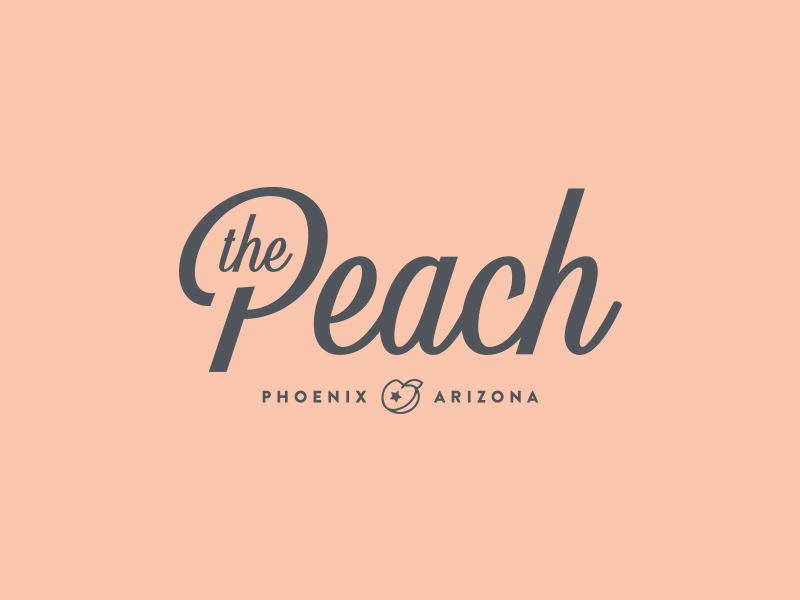 The Peach Logo arizona branding green logo peach phoenix pink