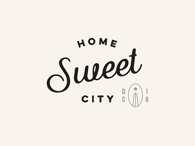 Home Sweet City Logo Option dc district of columbia emblem handwriting logo mark sans serif script washington washington dc washington monument