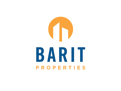 Barit Properties Logo blue buildings properties sun yellow