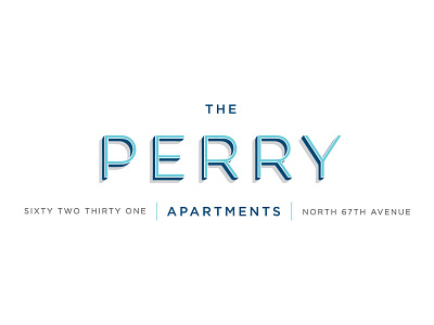 The Perry Apartments apartments aqua blue branding gotham itentity logo lulo navy perry