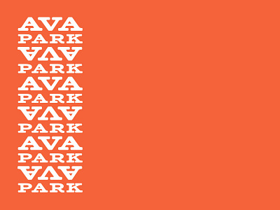 AVA Park Apartments ava coral identity identity branding logo park pattern red serif