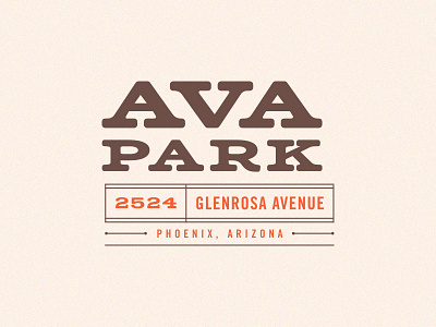 AVA Park Apartments arizona ava branding brown coral identity logo orange park phoenix