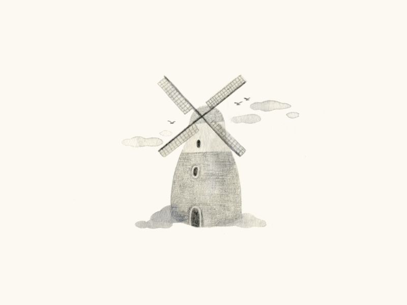 windmill animation doodle drawing gif illustration painting watercolor windmill