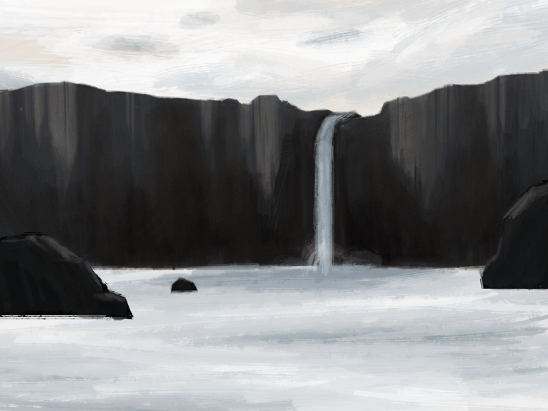 Waterfall animation background gif illustration landscape photoshop waterfall