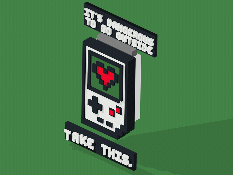 Dangerous to Go Outside (Rooster Teeth) 3d c4d dangerous flat gameboy outside rt shirt