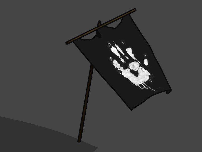 The White Hand banner c4d cel shading cloth dynamics lotr saruman