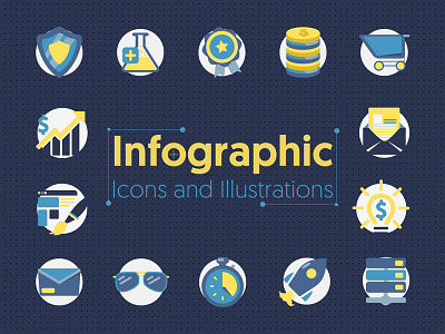 Infographic Icons & Illustrations behance icon icon design illustrations illustrator infographic scheme ui web