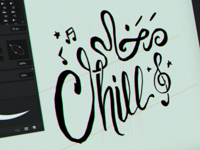 Chill out! - sketch arabic brush illustrator lettering typography