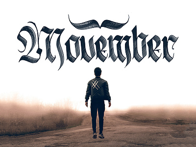 Movember - Blackletter Calligraphy blackletter branding calligraphy design gothic lettering logo movember typography