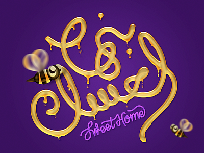 بنها العسل - Sweet Home - Arabic lettering in Photoshop arabic calligraphy calligraphy home honey lettering photoshop sweet typography خط خط عربي خطاط