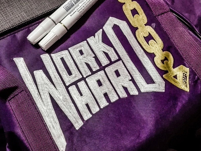 Custom lettering on a gym bag calligraphy lettering typography خط