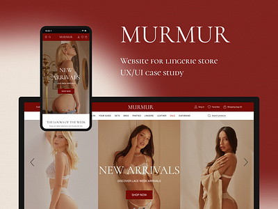 Lingerie store - website case study design ecommerce eshop fashion lingerie responsive design ui ux uxui web design website