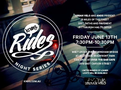 Knog Nightrides Pittsburgh layout promotional typography