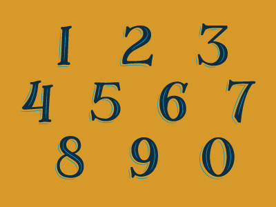 Numerals Set branding illustration lettering numbers numerals