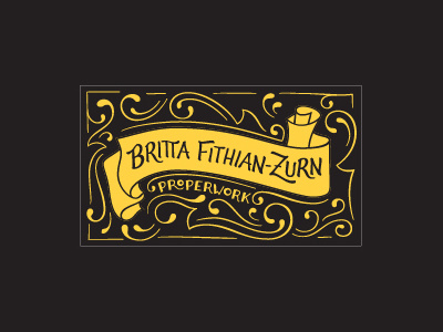 Properwork Business Cards identity branding business cards gold foil illustration lettering