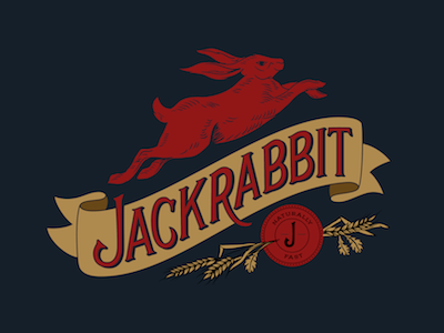Jackrabbit wheat rabbit organic natural food truck restaurant branding illustration hand lettering lettering