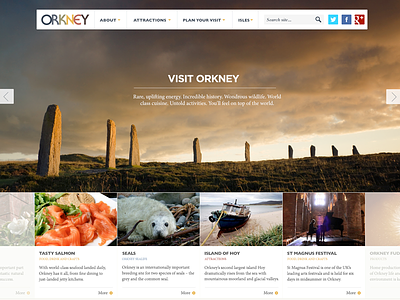 Orkney Concept banner digital slider tourism ui web design website