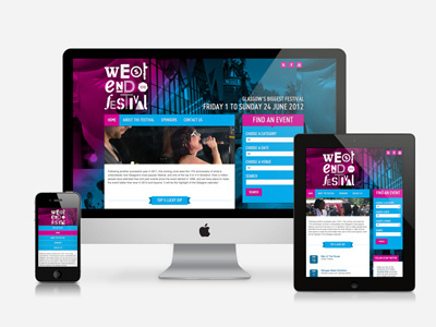 West End Festival Design digital event festival homepage responsive web design