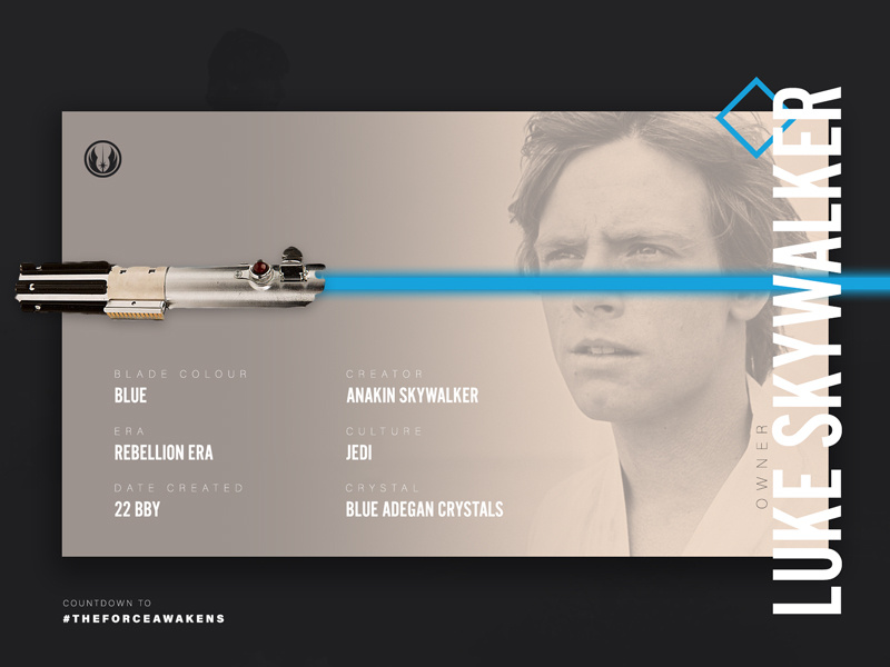 Luke Skywalker I - Star Wars Lightsabers Series the force awakens sith jedi lightsaber skywalker luke skywalker wars star star wars