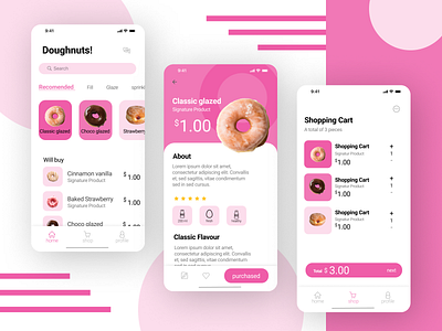 Doughnuts app app design ui