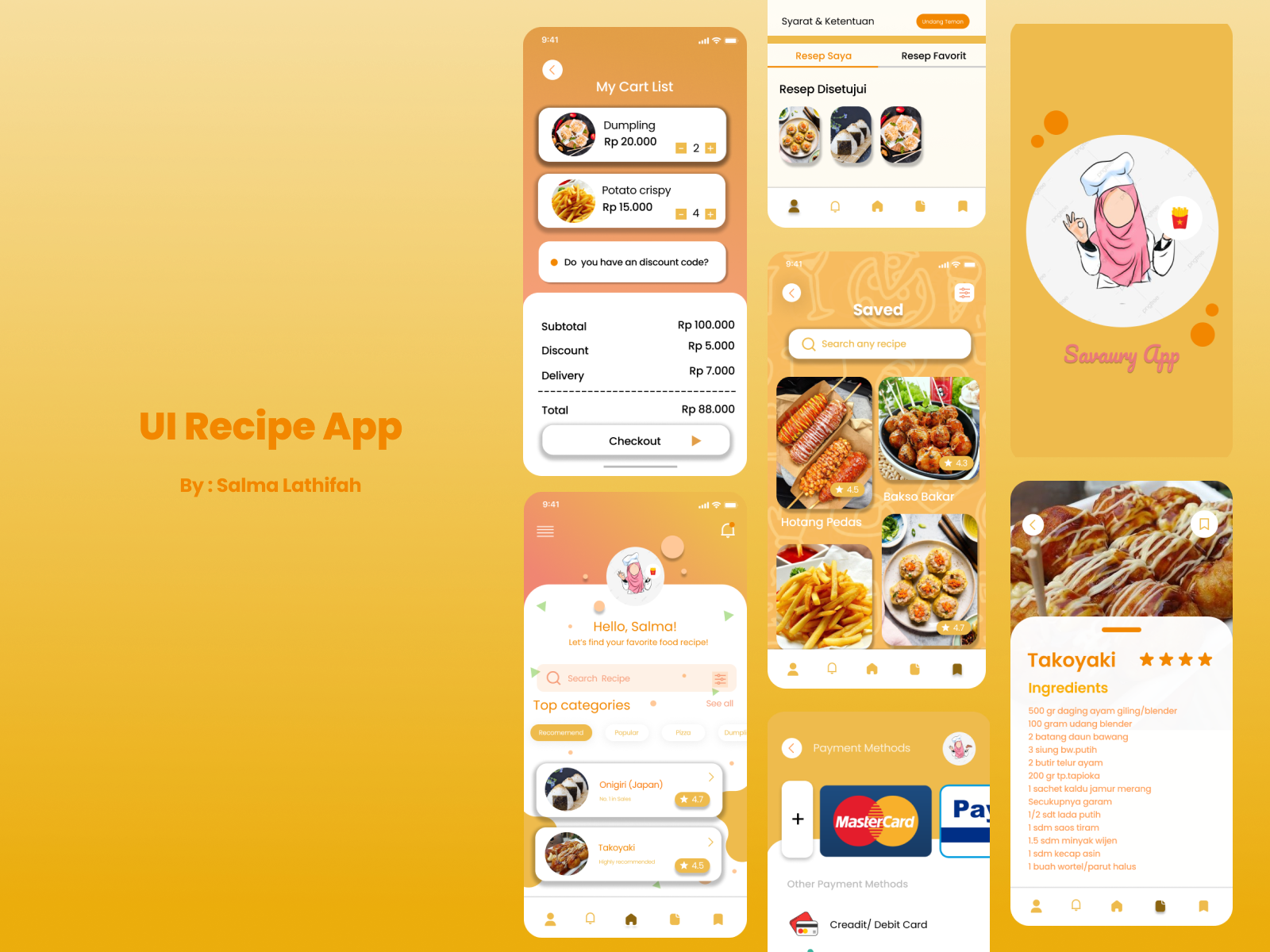 Recipe App by Salma Latifa on Dribbble