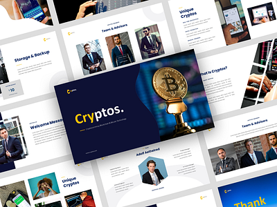 Cryptos - Cryptocurrency & Blockchain Google Slides Template google slides template internet