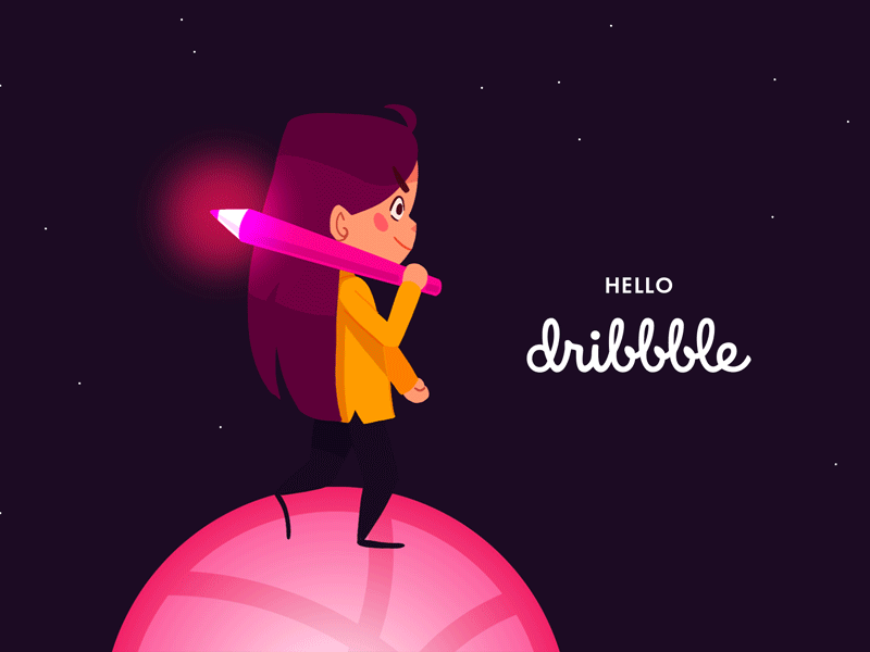 Hello Dribbble! animation design digital art first shot illustration vector art