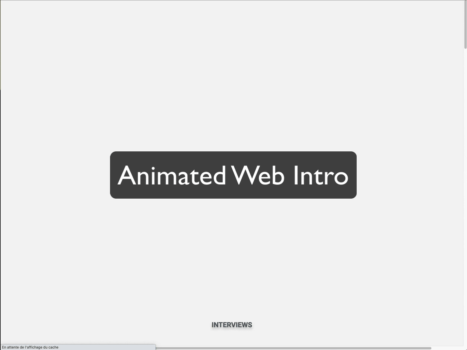 Animated website : Intro