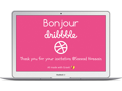 Bonjour Dribbble ! bonjour first shoot gravit hello invitation