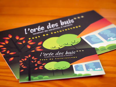 Business card and postcard for a cottage business card cottage gravit gravit.io gîte holiday postcard