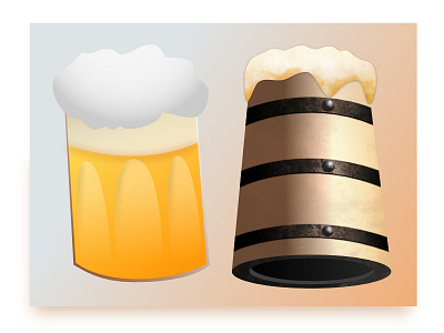 Beer illustration Befor / After