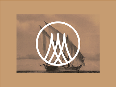 Abstracted Sailboat branding logo sail symbol