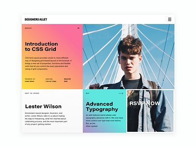 Designers Alley Website 003 colorful css design graphic grid layout ui web