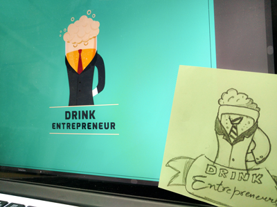 Drink Entrepreneur Event beer digital drink entrepreneur event illustration mockup rough sketch