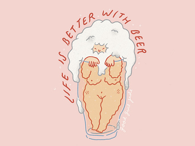 Cheers! beer character design craftedbeer female illustration procreate