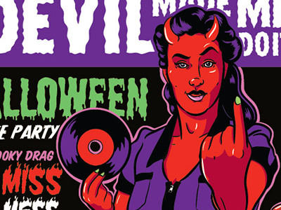The Devil Made Me Do It devil halloween illustration poster vinyl